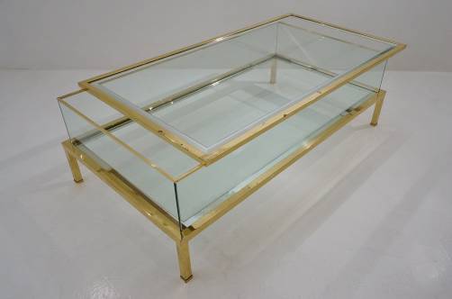 Maison Jansen vintage sliding top coffee table, 1970`s ca, French